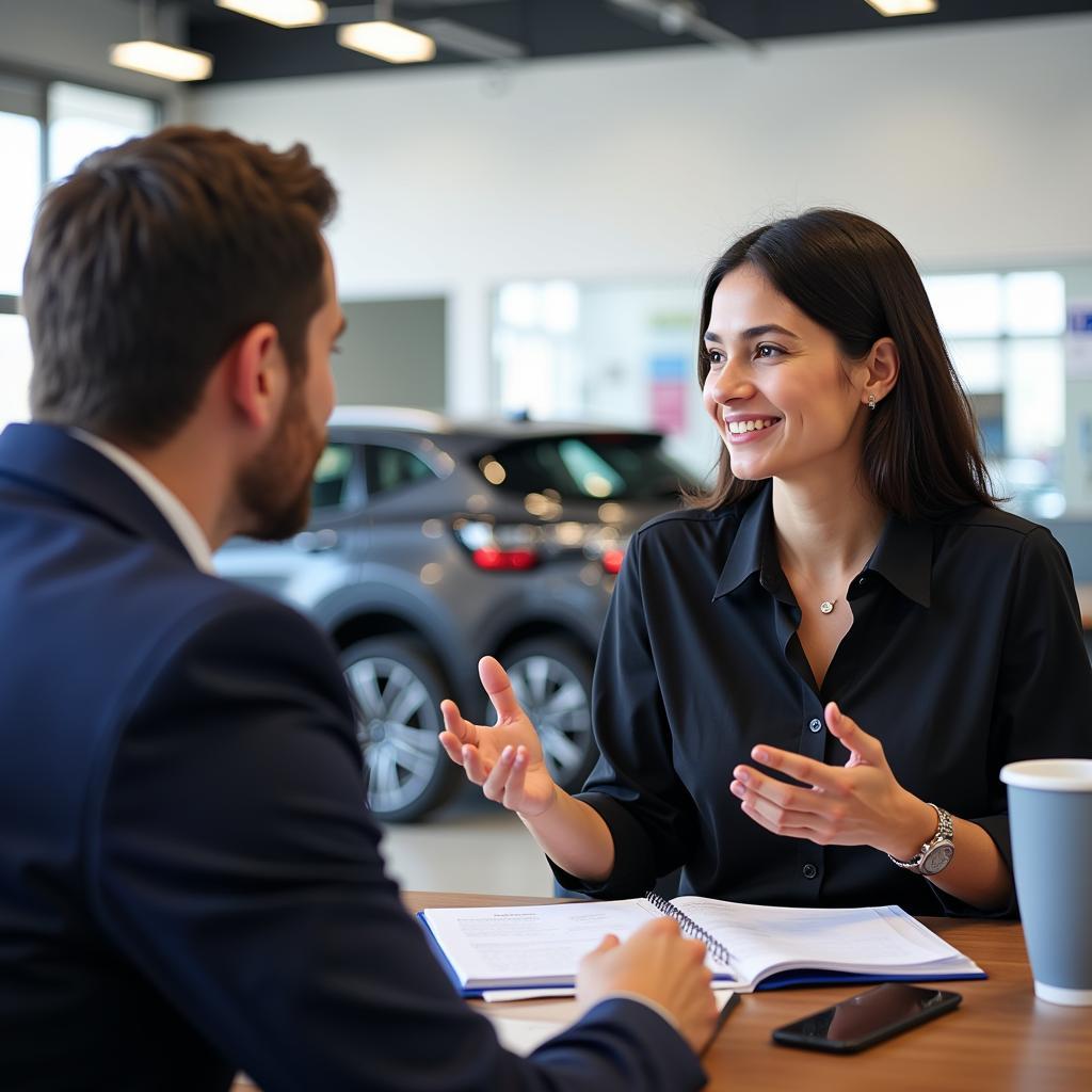 Customer Talking to Service Advisor