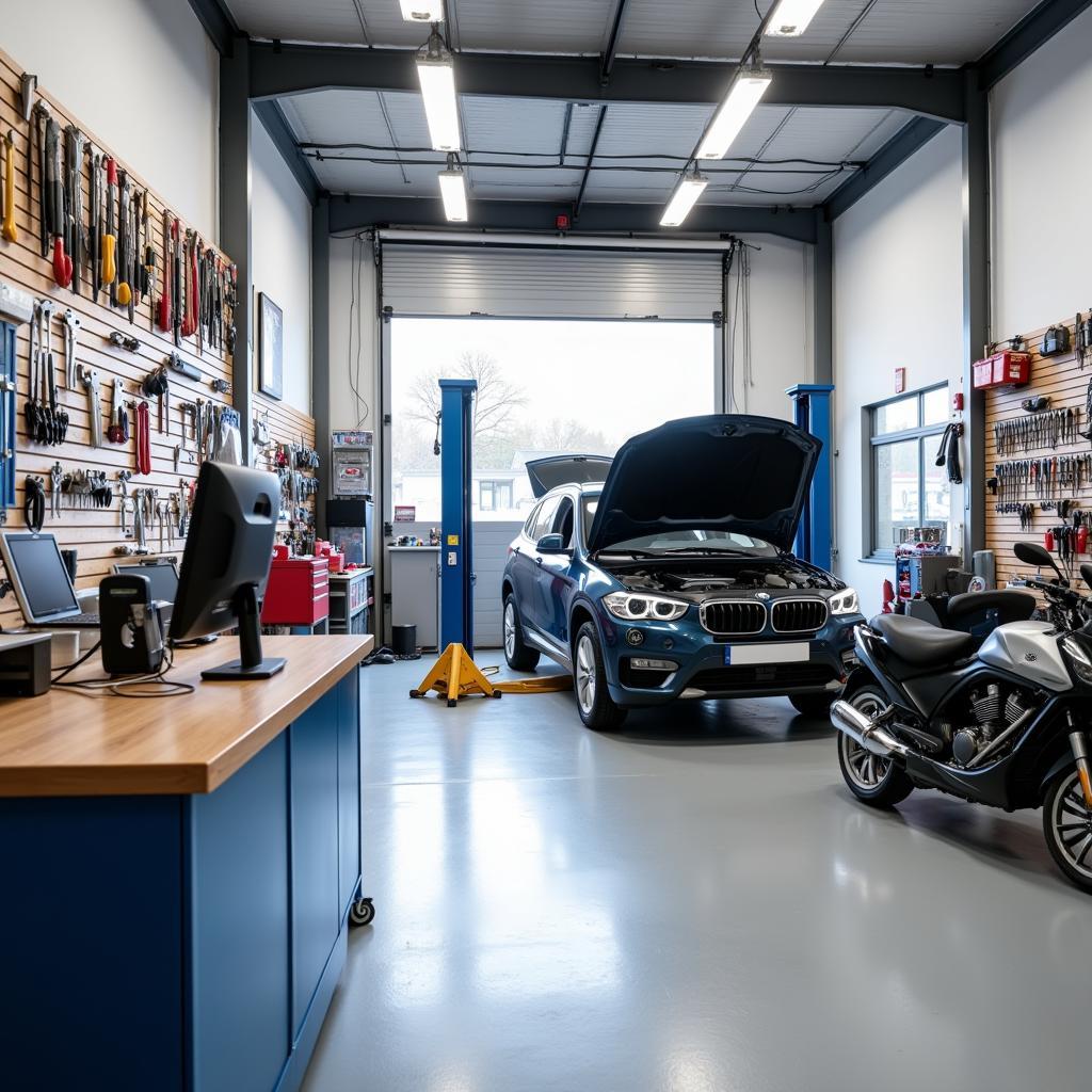 Interior of a Danish Auto Service Repair Shop