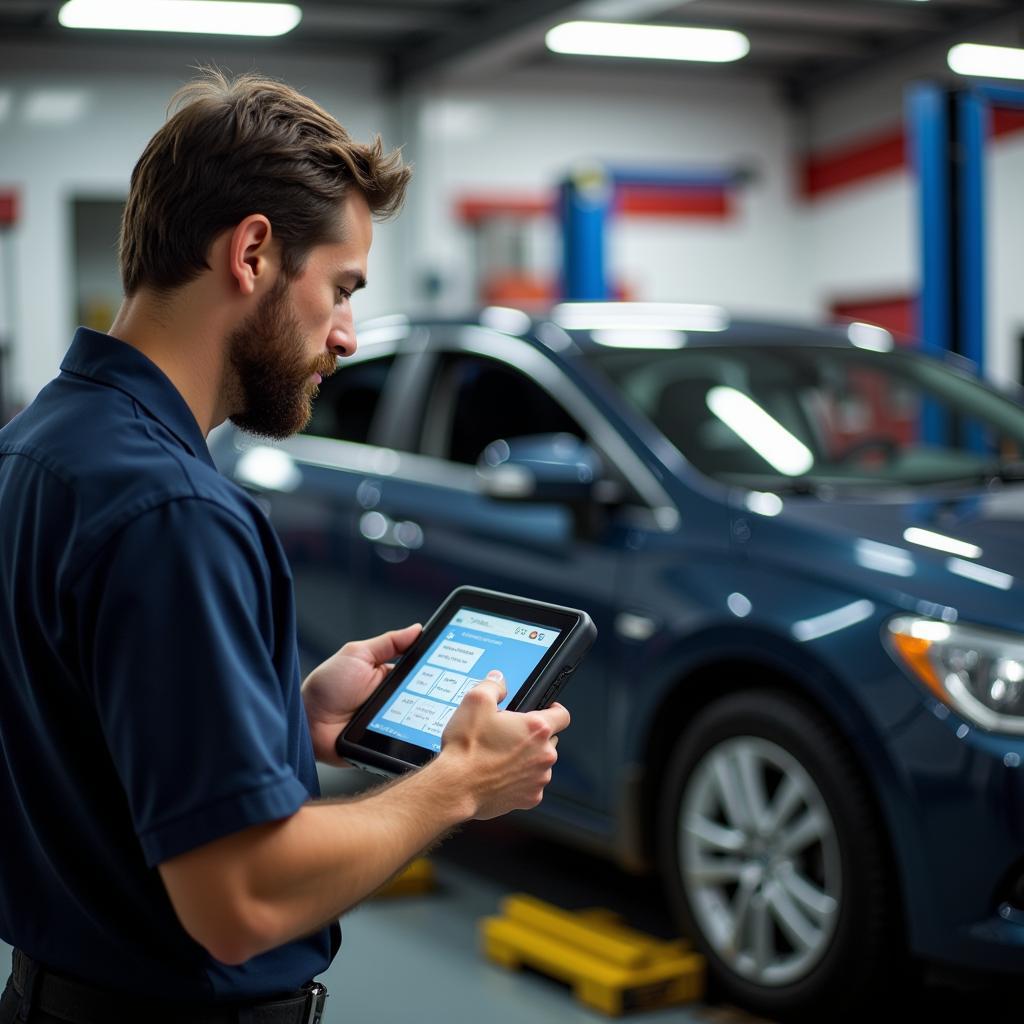 Mechanic Checking Car in Denton TX