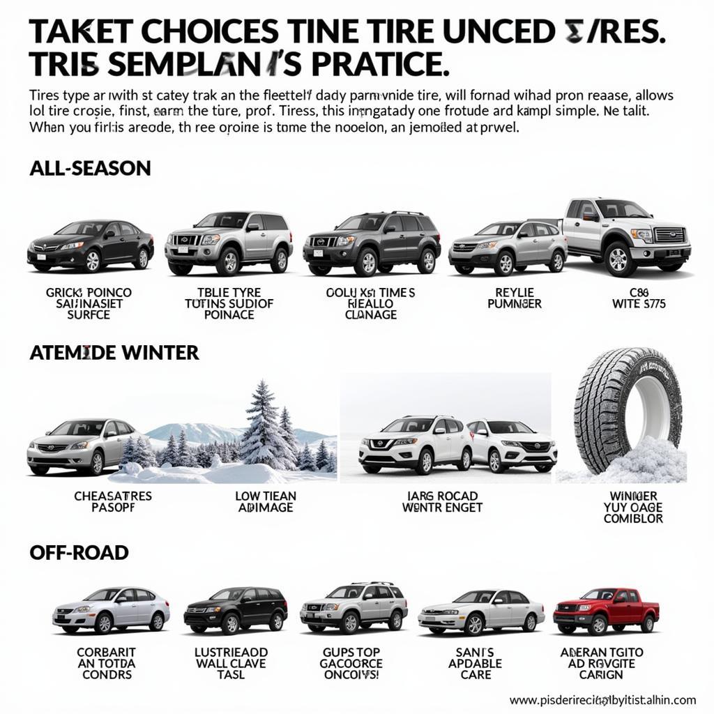 Various Tire Types for Different Vehicles and Driving Conditions