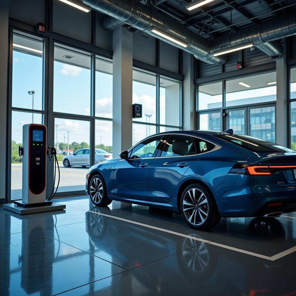 Electric Vehicle Charging Station at Auto Mobil Service Center