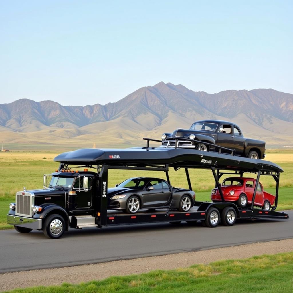 Enclosed auto transport truck in South Dakota