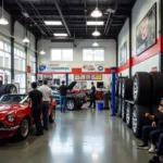 Busy Express Tire Auto Service Center in Action