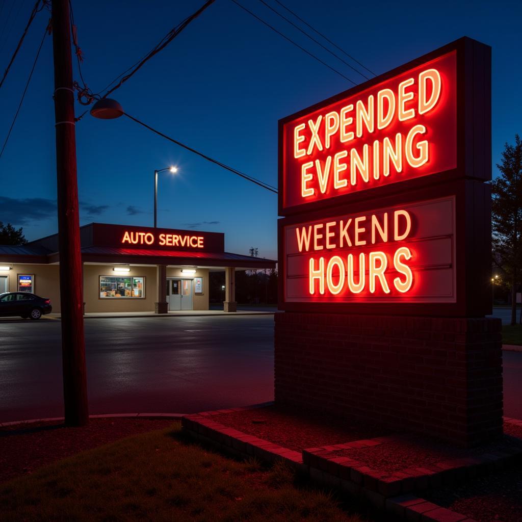 Extended Hours Auto Service Sign