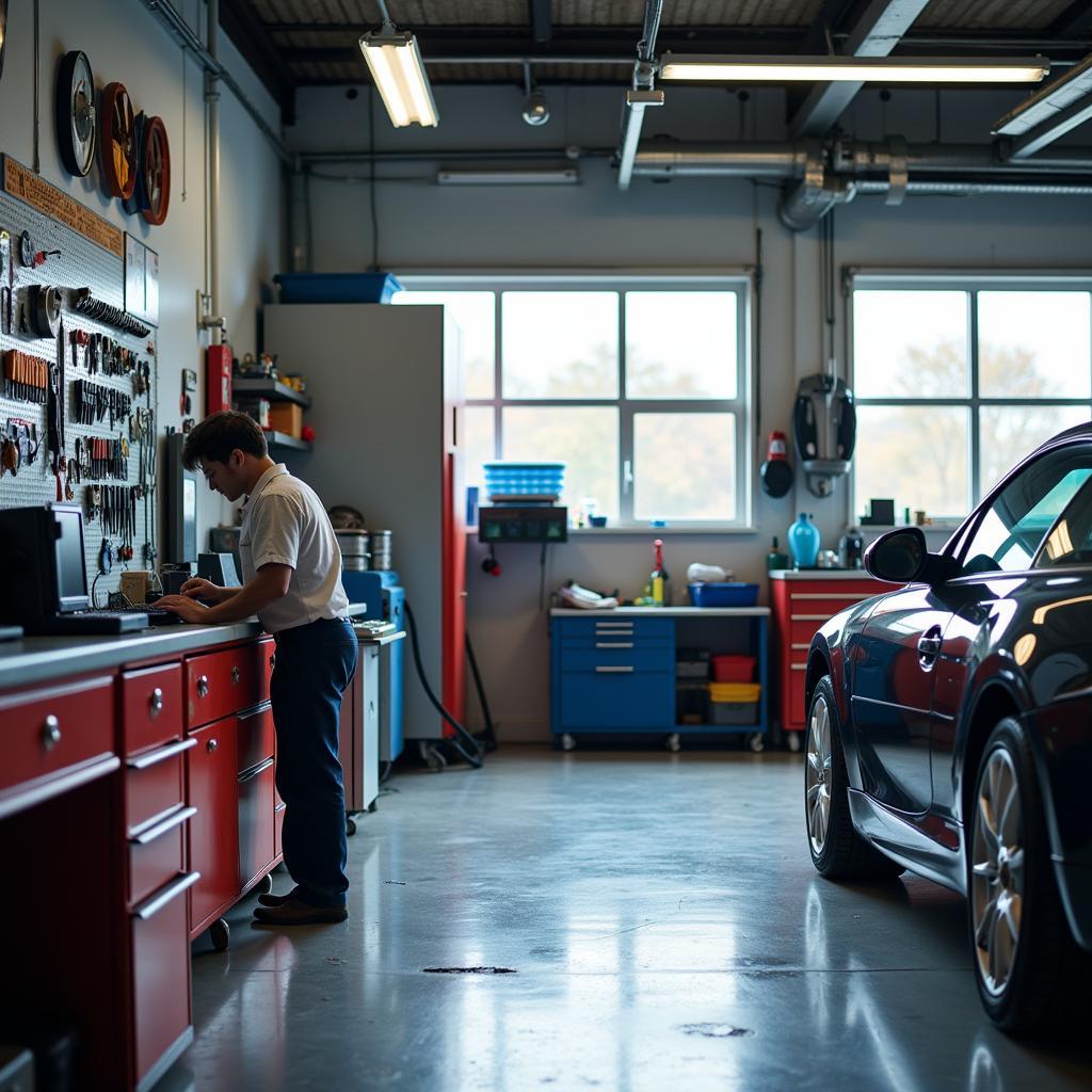 Clean and Organized Auto Service Shop