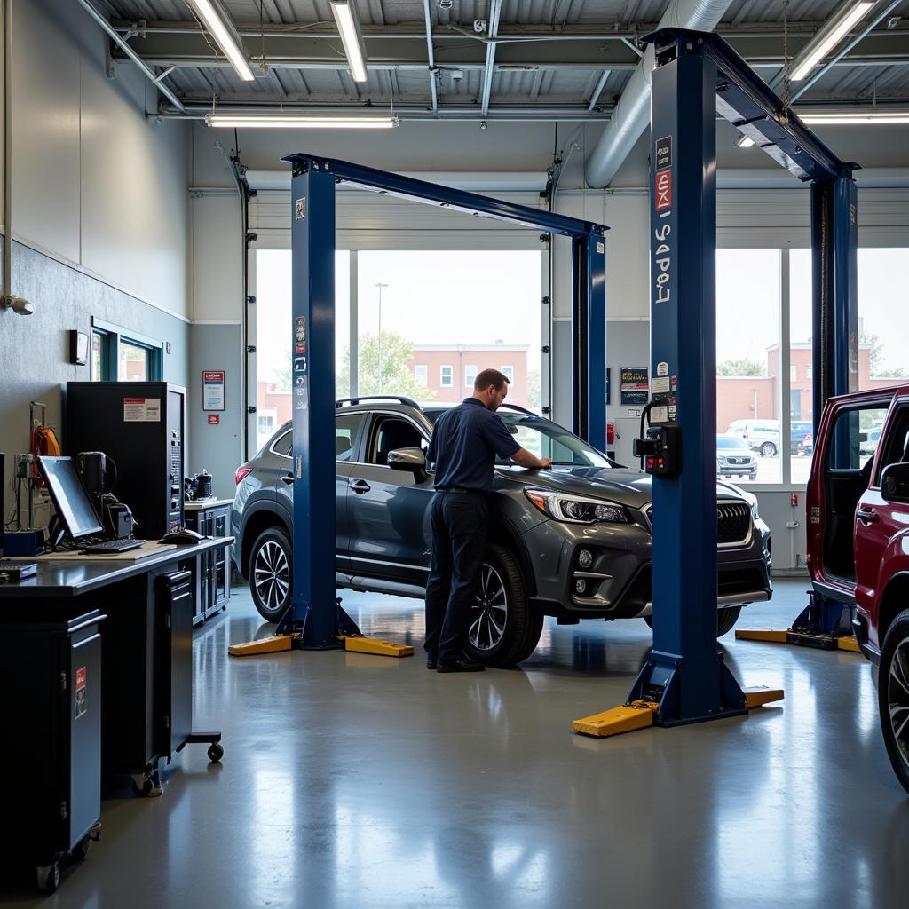 Modern Auto Repair Shop with Diagnostic Equipment