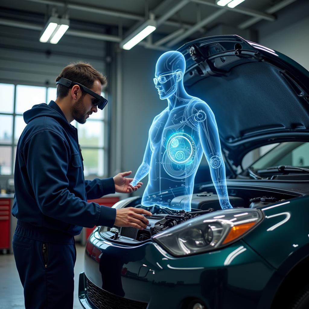 Future AR Auto Service with Remote Diagnostics