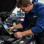 Goodyear Certified Technician Working on a Car