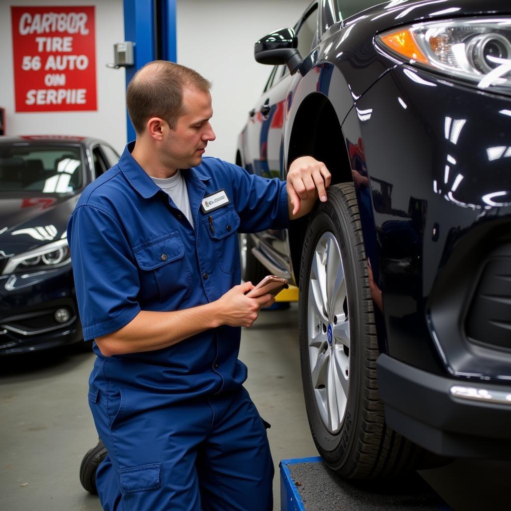 Grismer Tire & Auto Service Mechanics Working