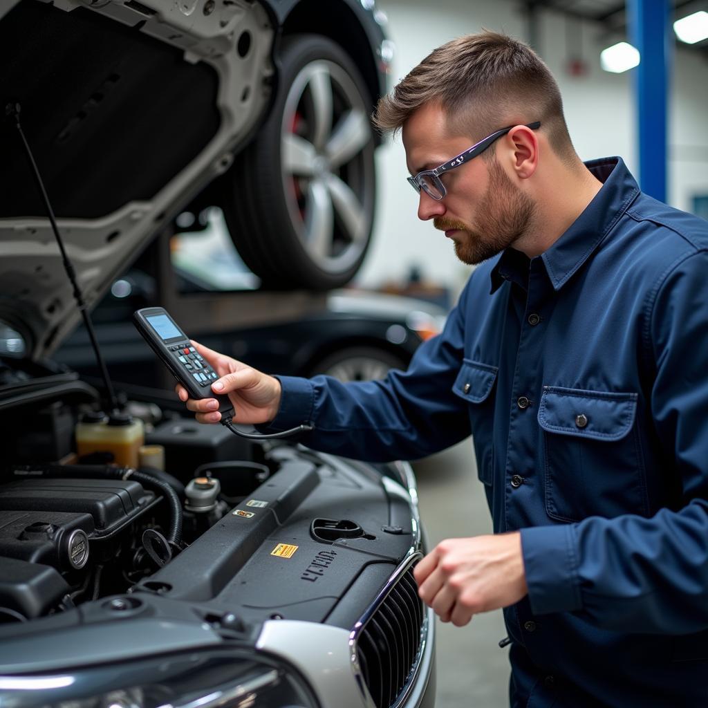 Ivos Auto Service Options: A mechanic inspecting a car engine.