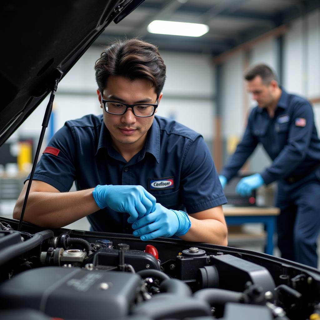 Japanese Auto Repair Specialist at Work