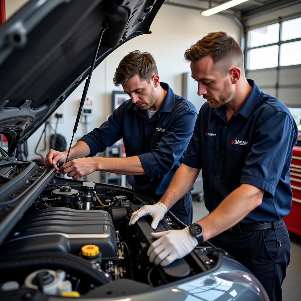 Knutsen Auto Service Technicians at Work