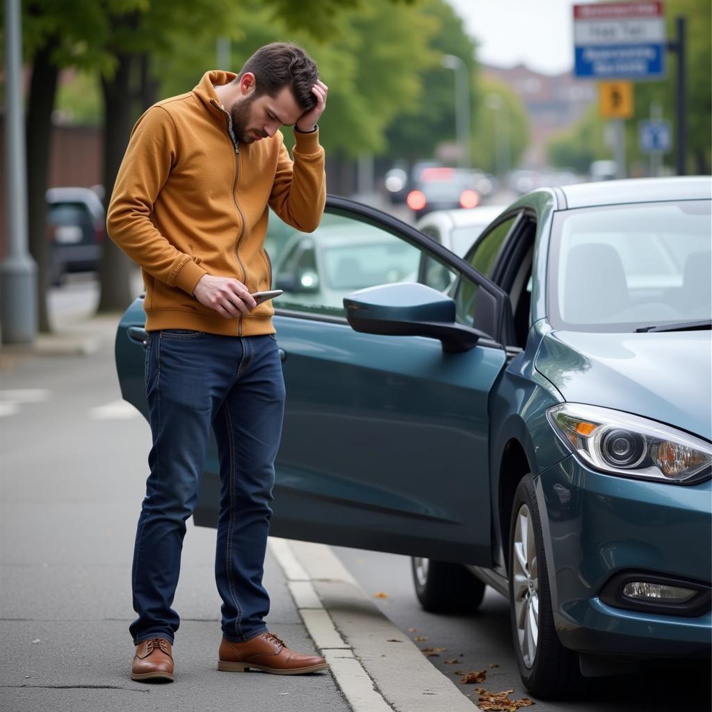 Frustrated Driver Locked Out of Car