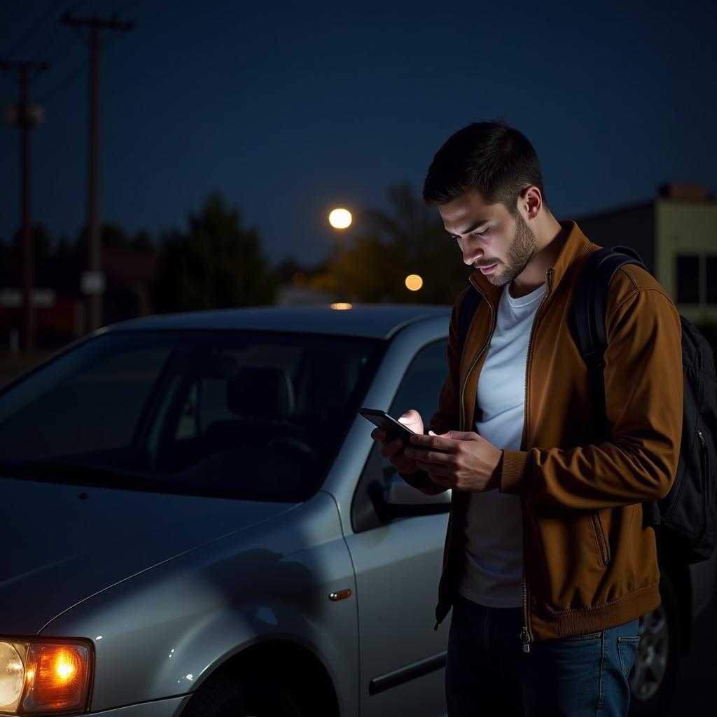 Locked out of car at night