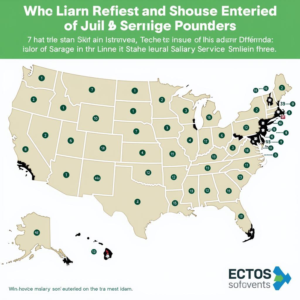 Map Showing Regional Salary Variations for Auto Technicians