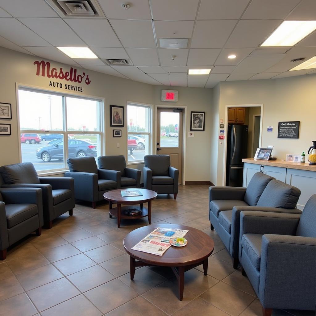 Comfortable customer waiting area at Masello's Auto Service