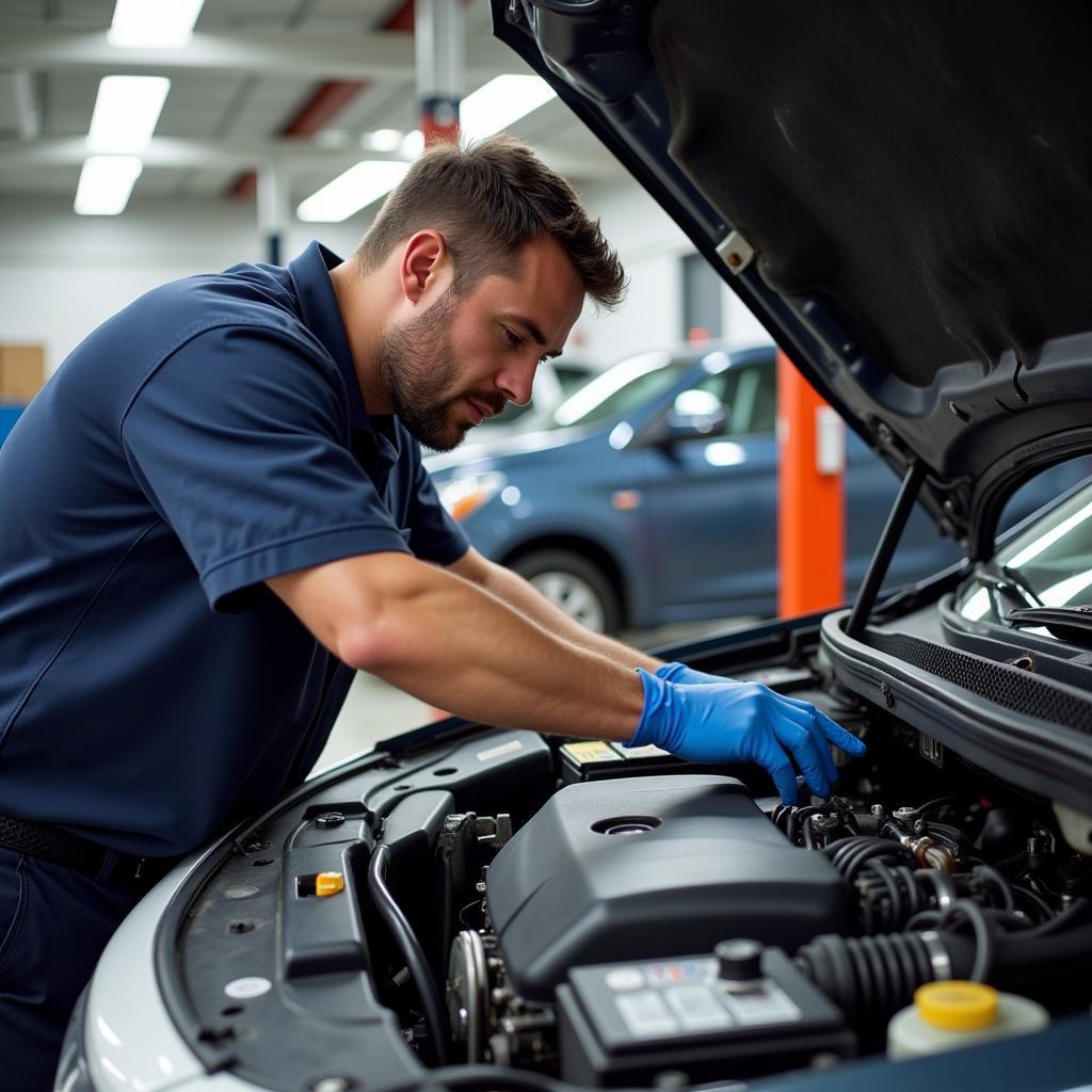 Mechanic Checking Car in El Paso