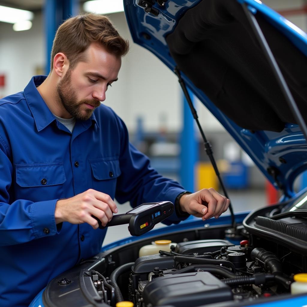 Mechanic Thoroughly Inspecting a Car in Whangarei