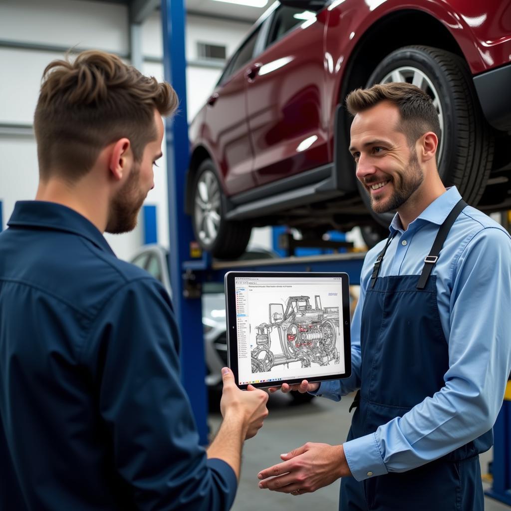 Mechanic Explaining Car Repair