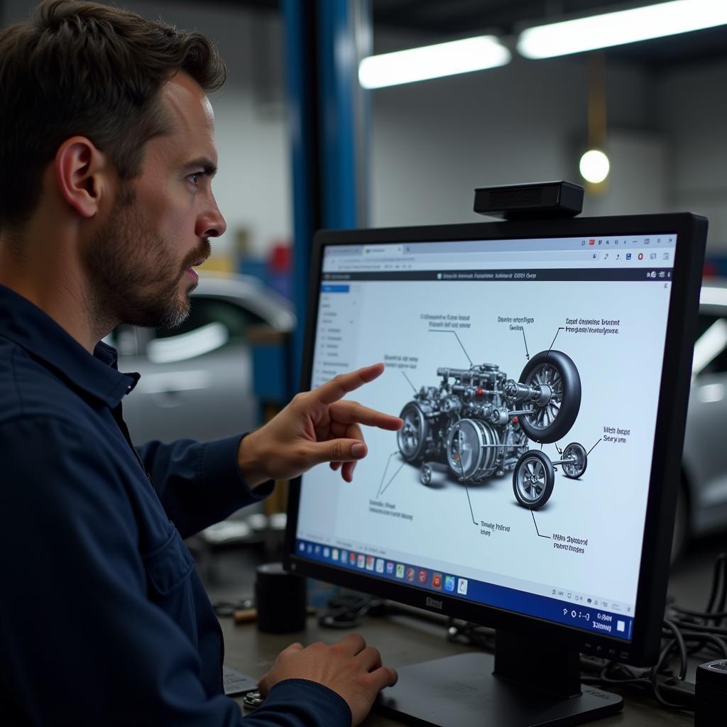 Mechanic Explaining Car Repair Process