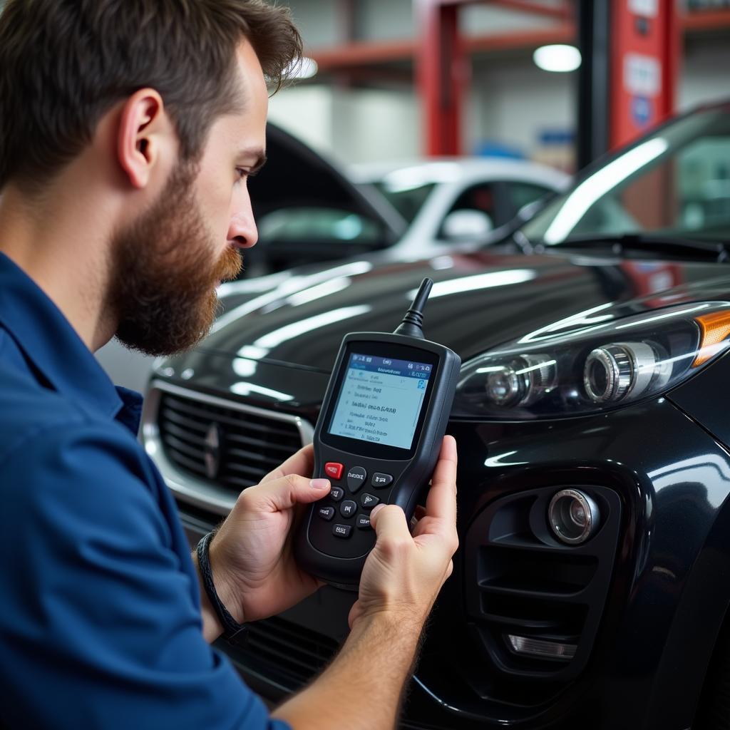 Mechanic Performing Car Diagnostics in Albany