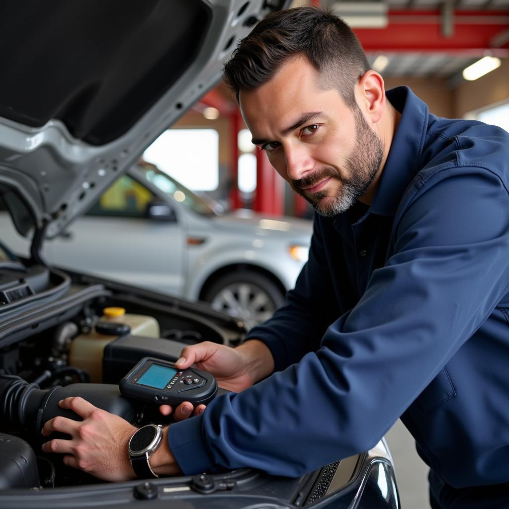 Mechanic Performing Thorough Car Inspection