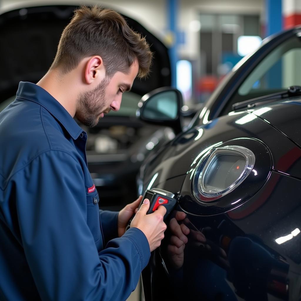 Mechanic Performing Diagnostic Test in Venice, FL