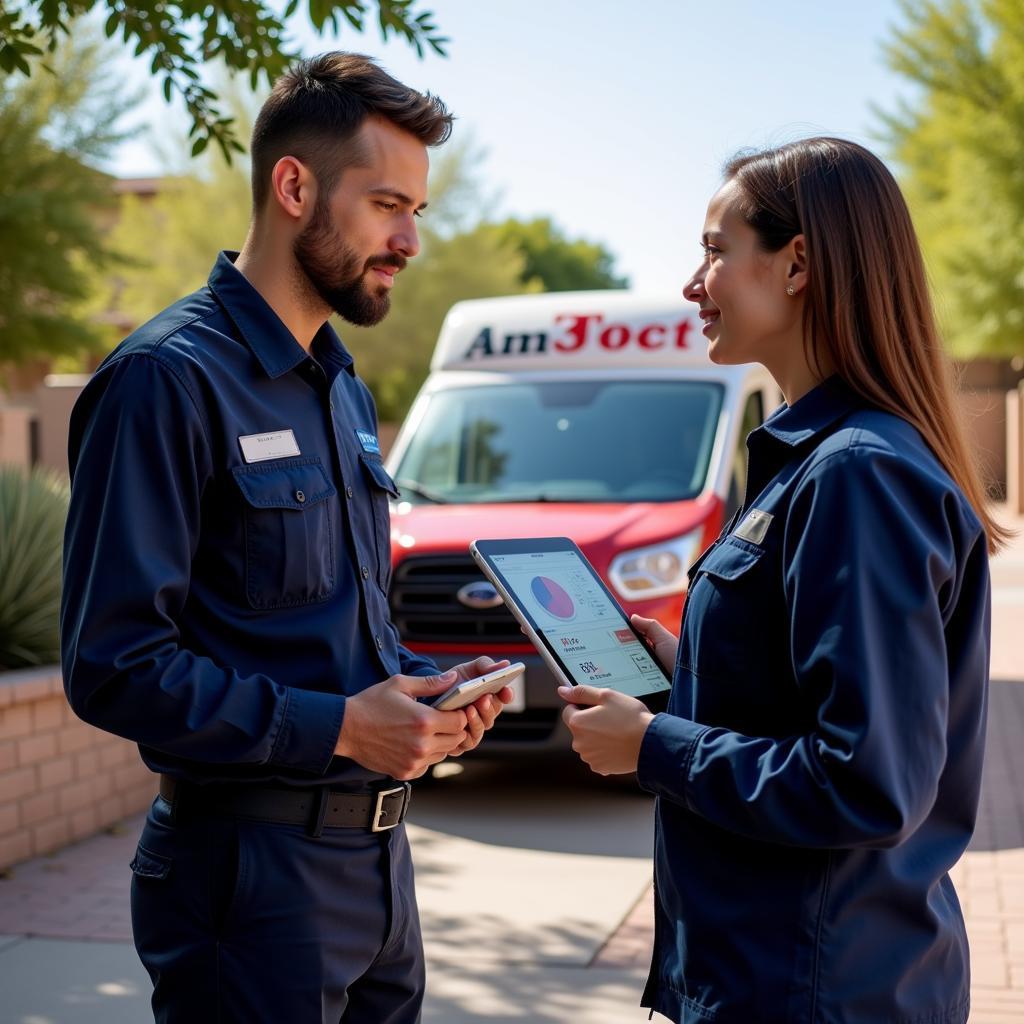 Mechanic Discussing Repairs with Customer in Tucson