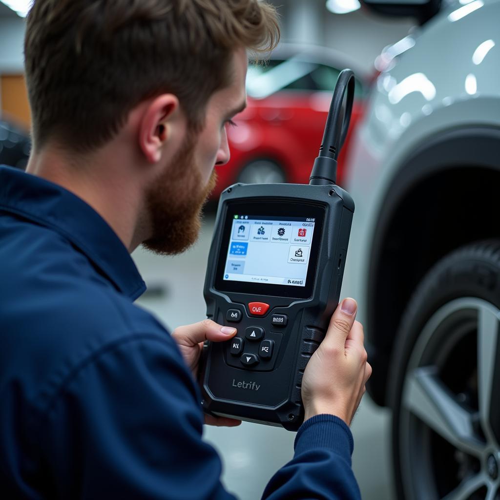 Mechanic Using Diagnostic Tool in Nijmegen