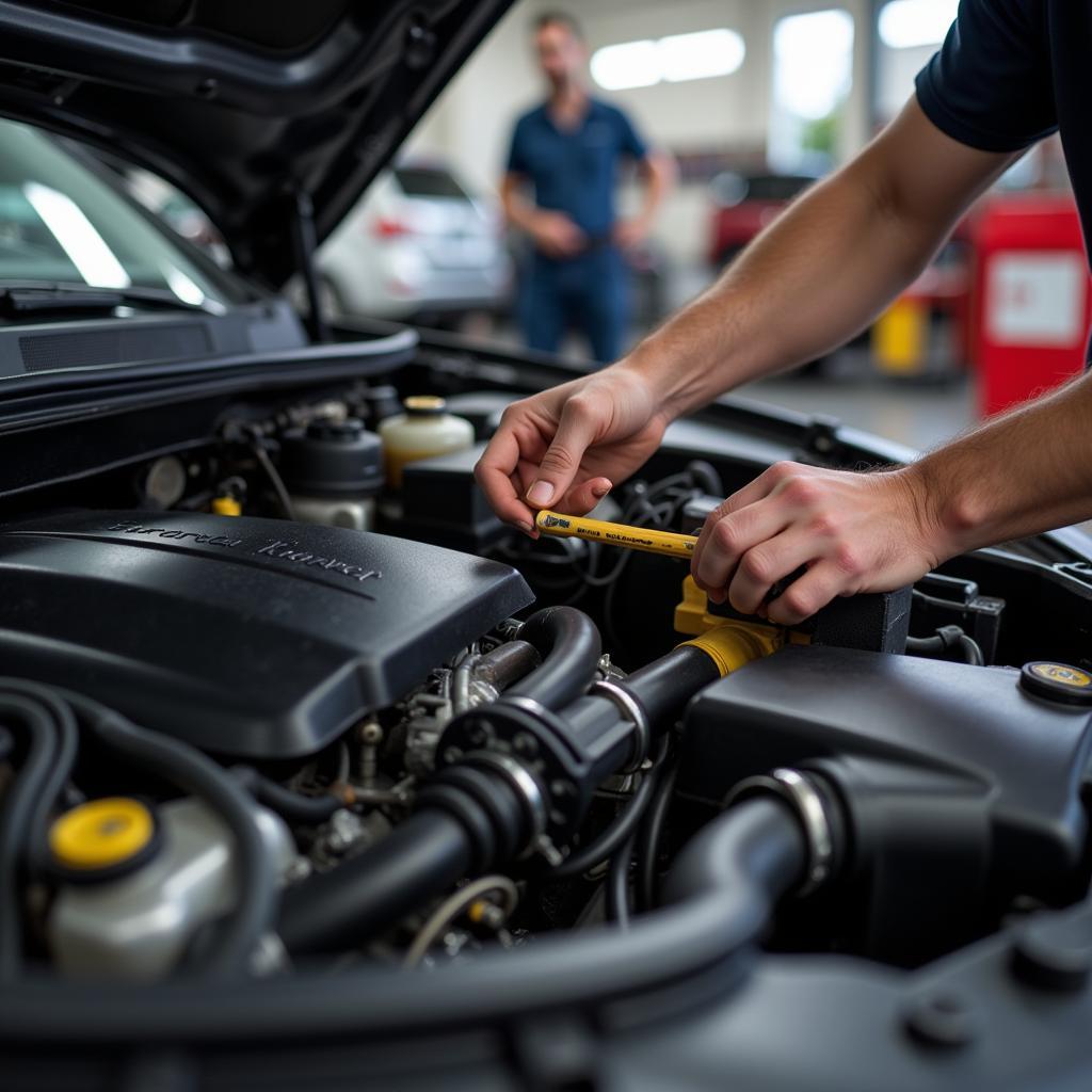 Mechanic Working on a Car in Henderson