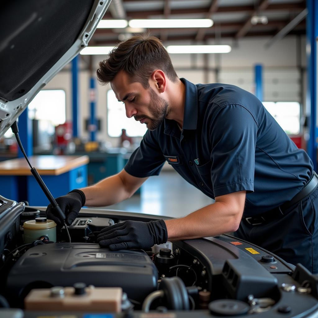 Mechanic working on a car in Sun City