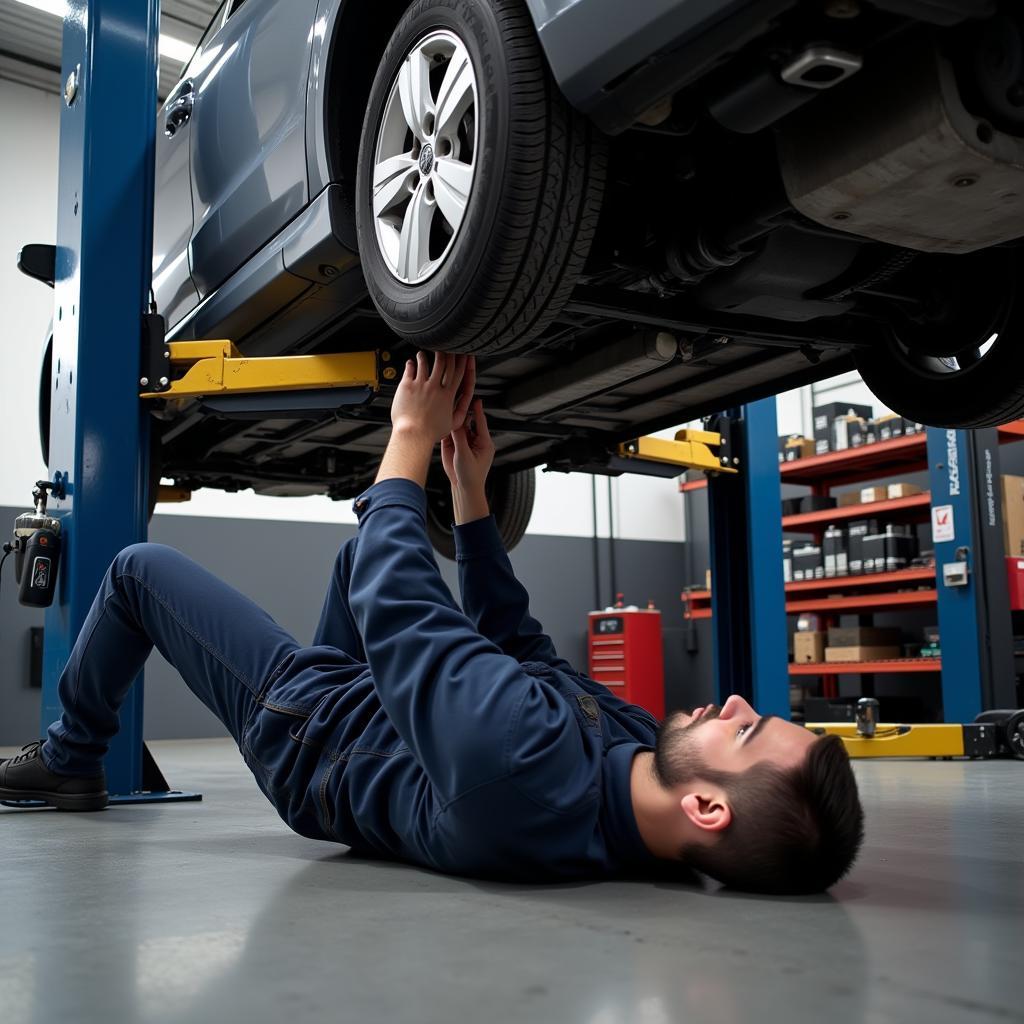 Mechanic Working Under a Car