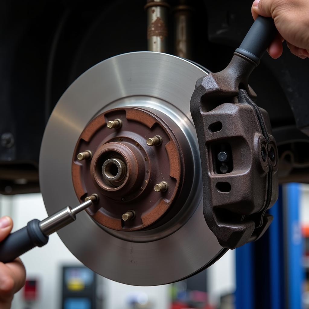 Miranda Auto Service Technician Performing Brake Repair