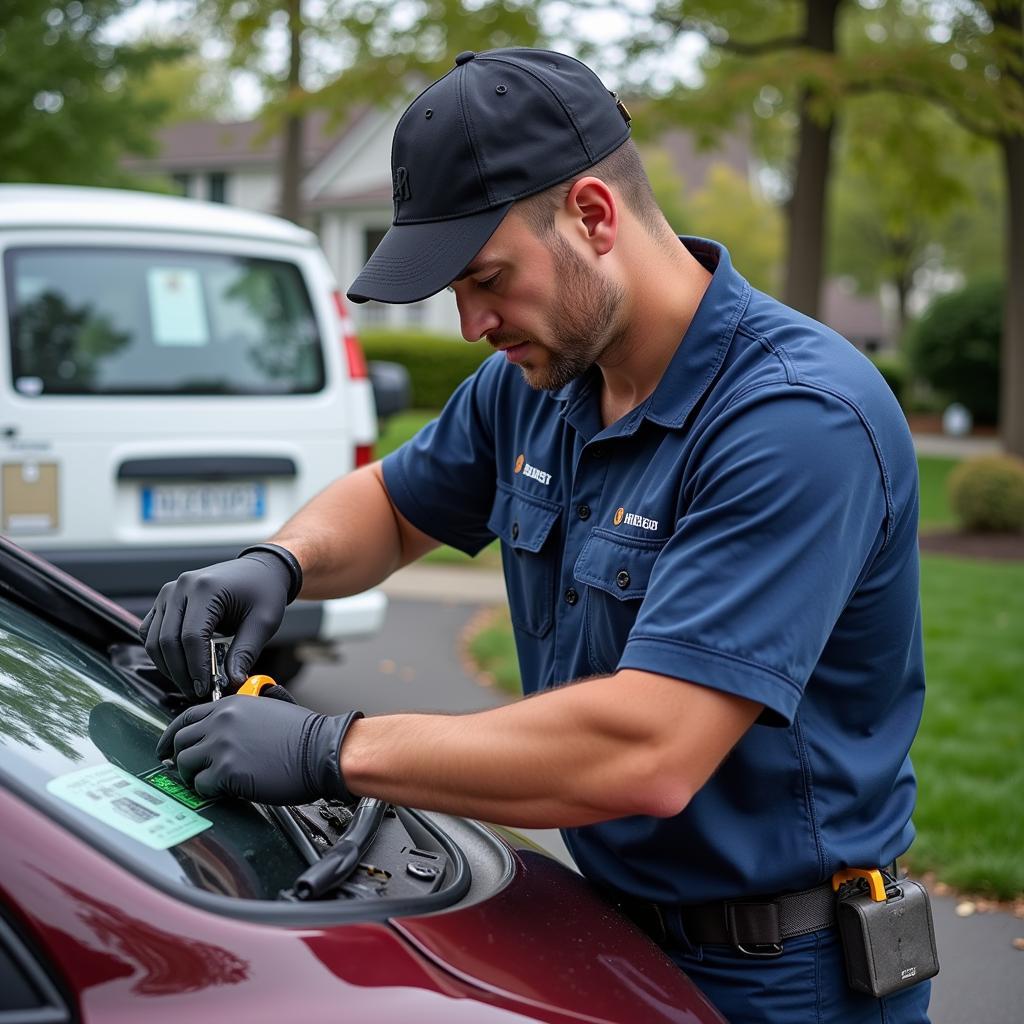 Mobile Auto Glass Repair Service in Action