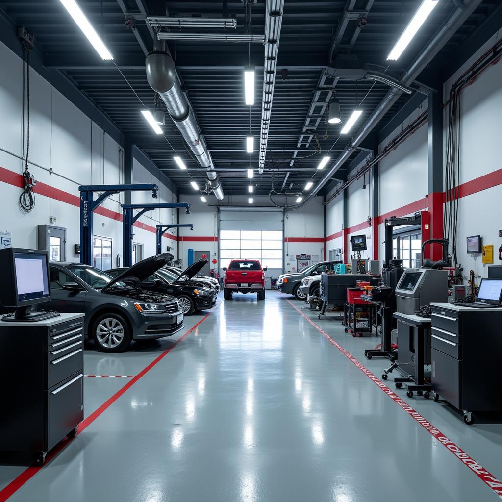 Modern Auto Repair Shop with Advanced Equipment