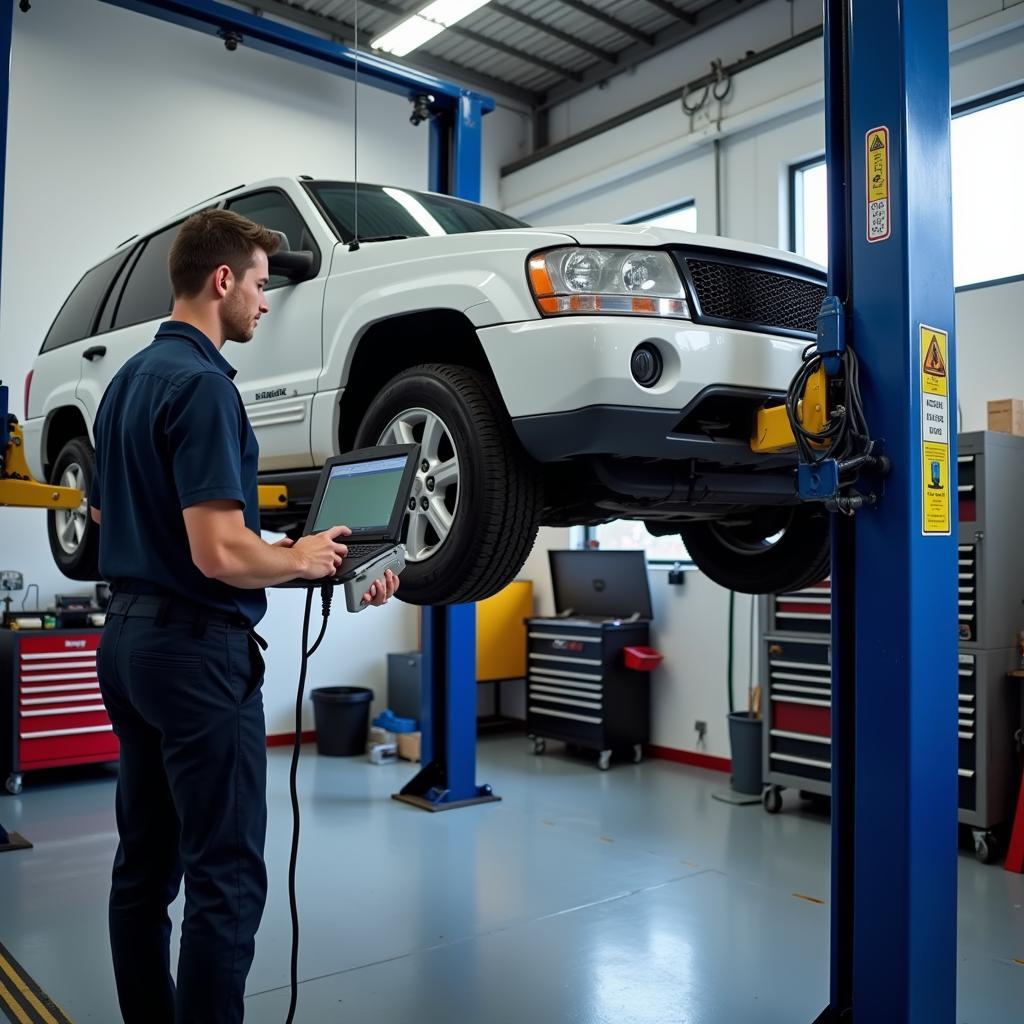 Modern Auto Repair Shop with Diagnostic Equipment