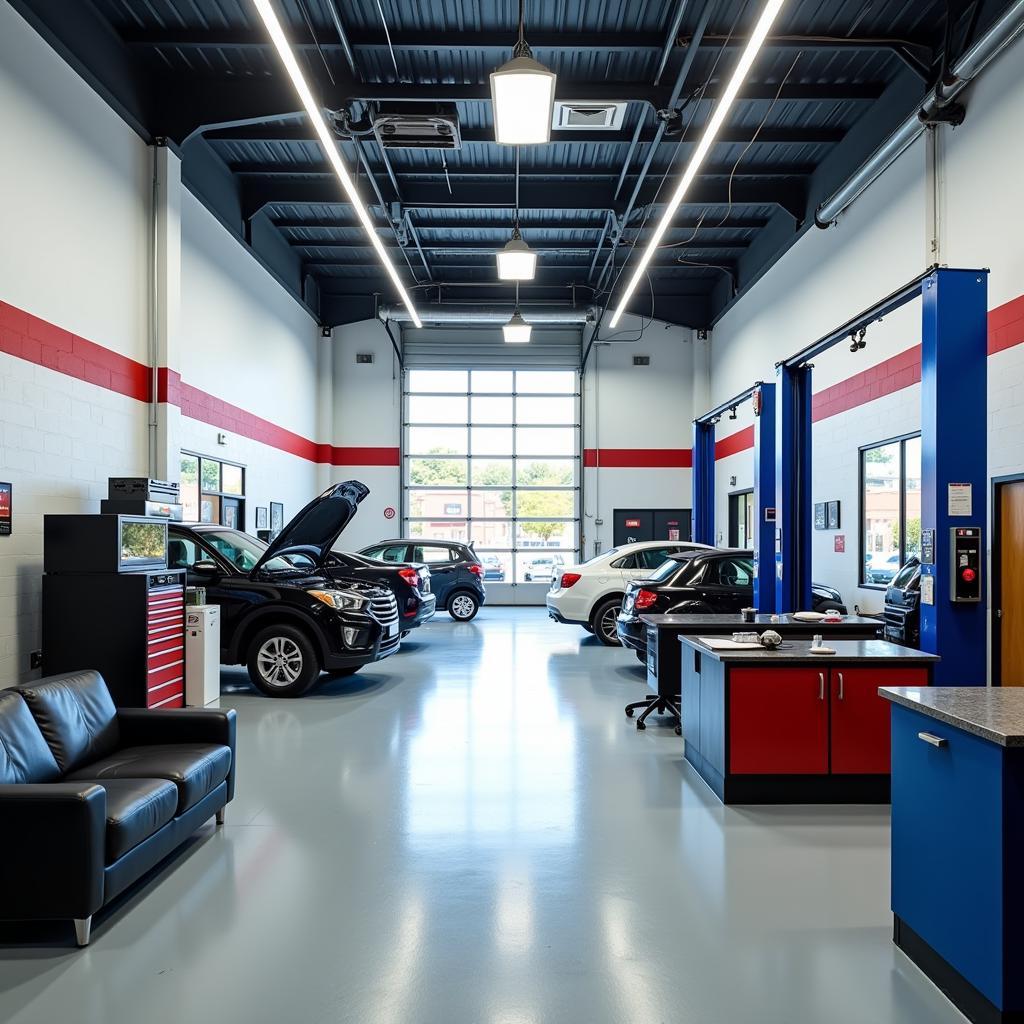 Modern Auto Repair Shop Interior