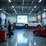 Modern Auto Repair Shop with Technology