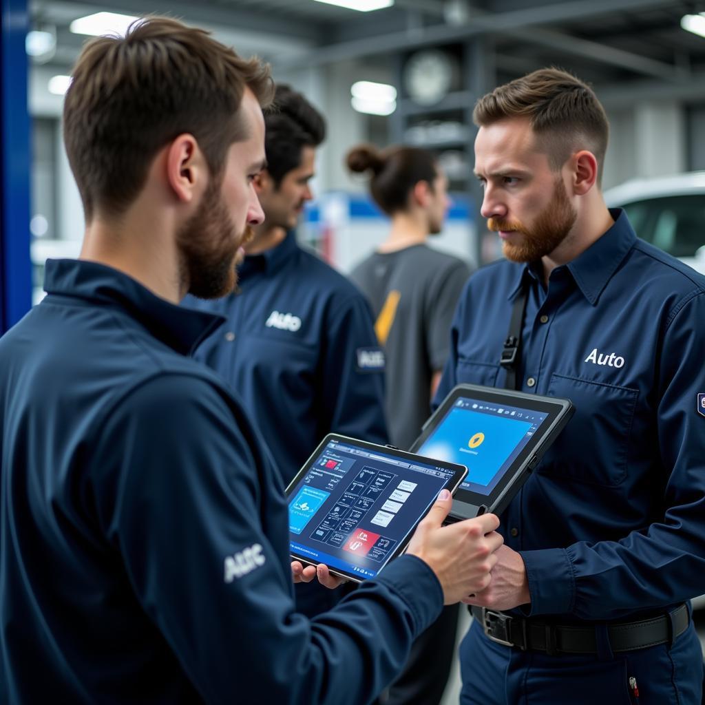 Modern Auto Service Center with Digital Technology