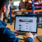 Customer browsing auto parts on a website