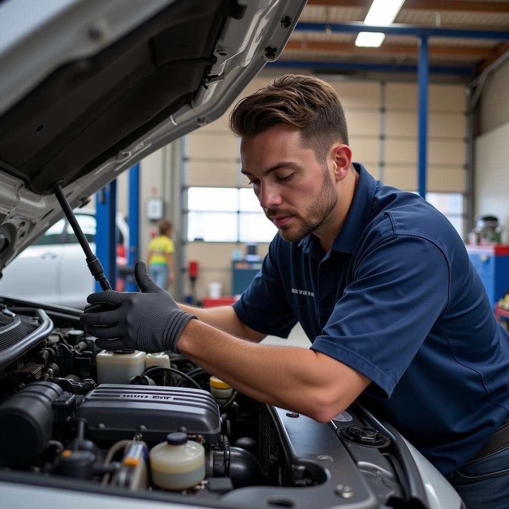 Experienced Mechanic Performing a Thorough Car Inspection in Paso Robles