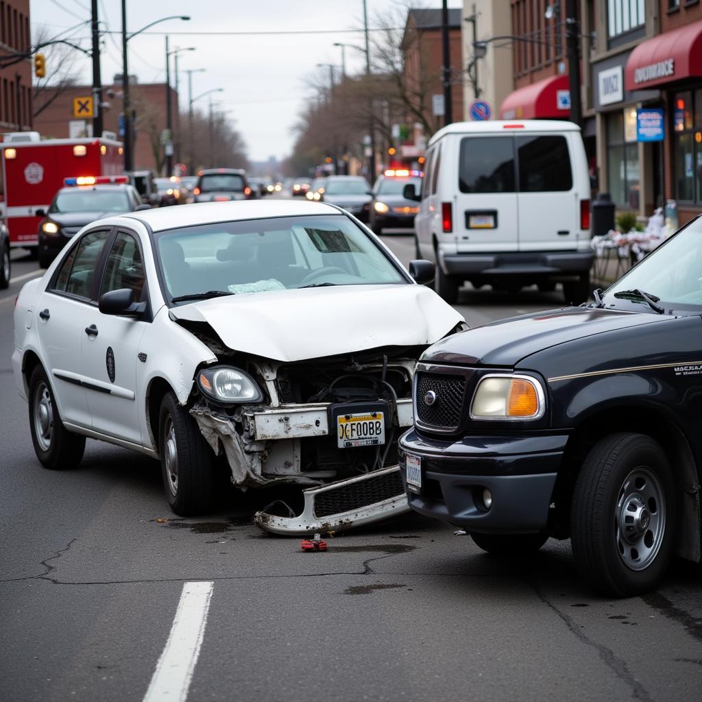 Car Accident Scene in Philadelphia