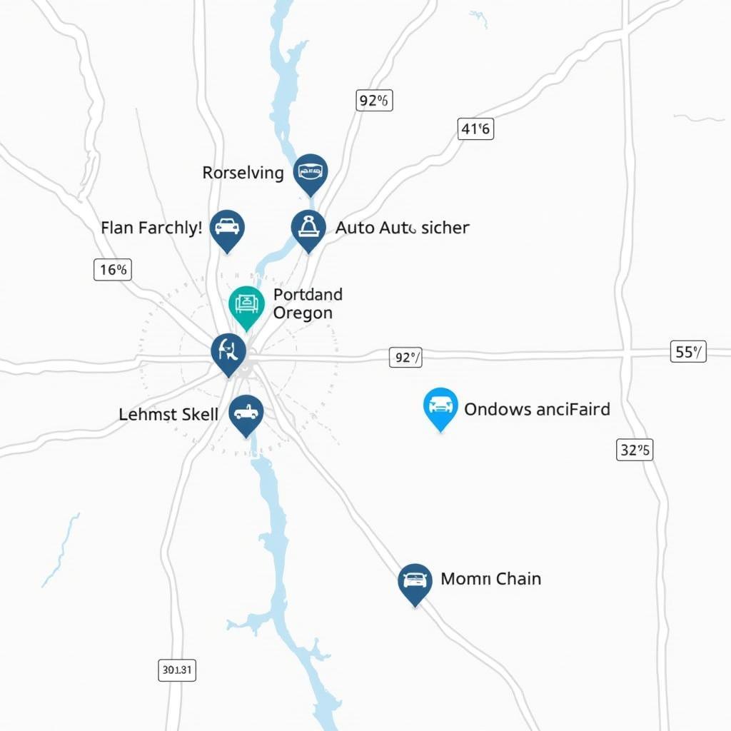 Portland Auto Service Map