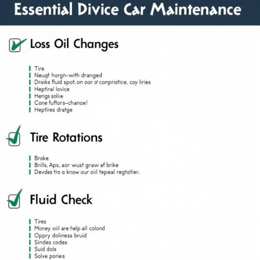 Preventative Car Maintenance Checklist with Key Items