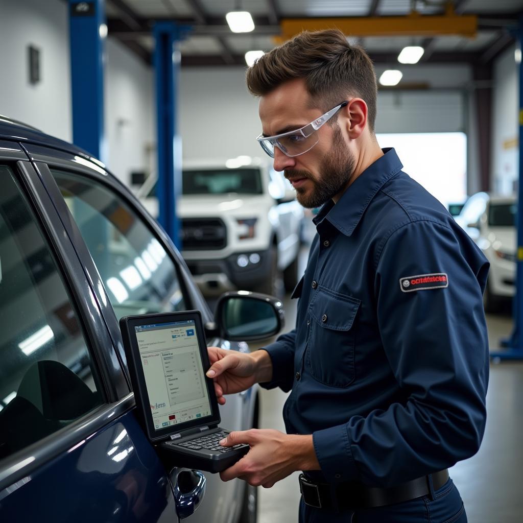 Professional Auto Mobil Service Technician at Work