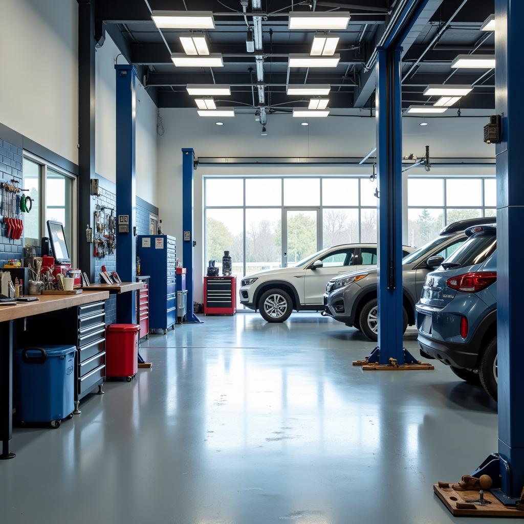 Modern and Clean R & B Auto Service Shop Interior