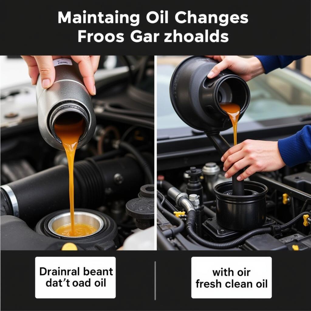 Mechanic performing a regular oil change on a vehicle