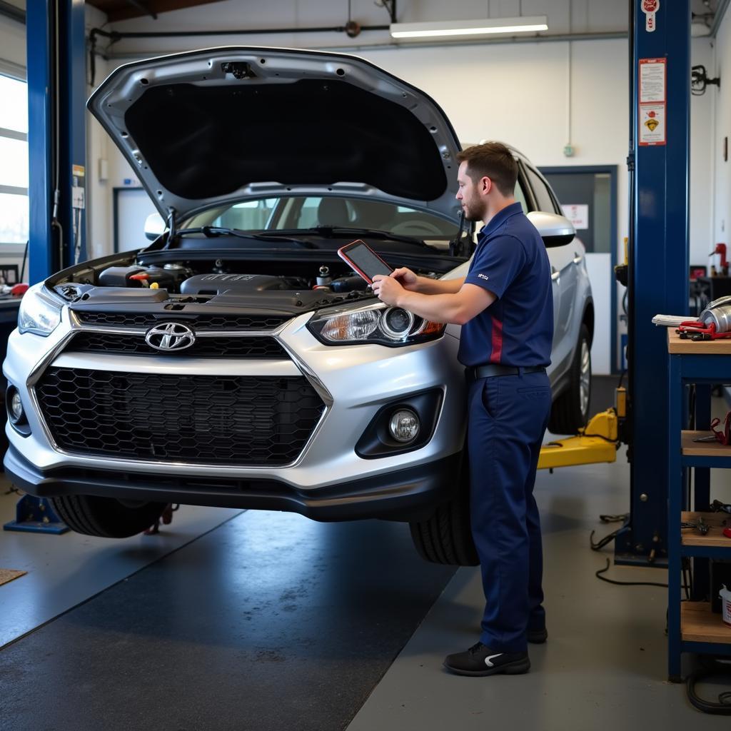 Car repair at an auto service center in Roseville, MI