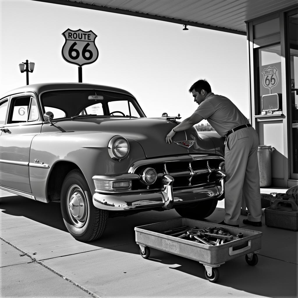 Classic Car Receiving Service on Route 66