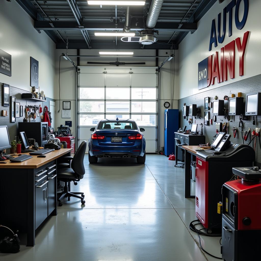 Interior of a modern auto repair shop in Savannah, GA